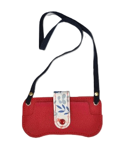 جا عینکی گردنی چرم گاوی دست‌دوز با جای کارت | اکسسوری لوکس و کاربردی (کد018)