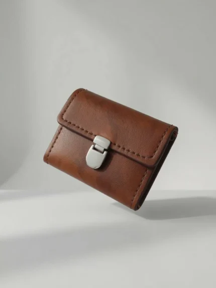 جاکارتی آکاردئونی چرم طبیعی زیپدار
